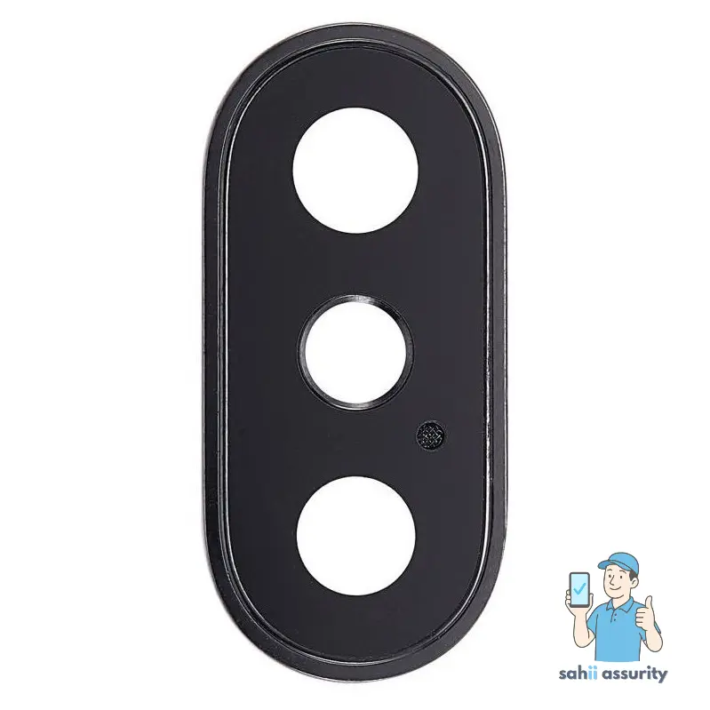 Camera Lens Glass with Frame for Apple iPhone X 256GB Black thumbnail